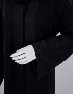 Noir Classic Embroidered Abaya
