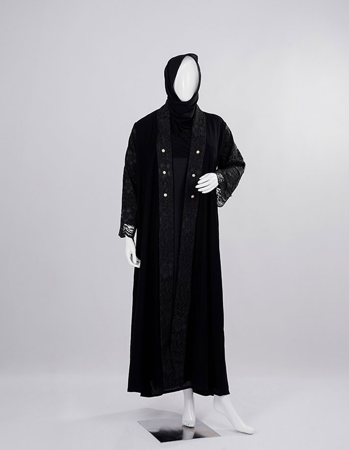 Liara Classic Black Embellished Abaya
