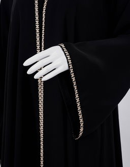 Gold Zigzag Edge Premium Black Abaya 