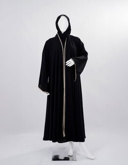 Gold Zigzag Edge Premium Black Abaya 