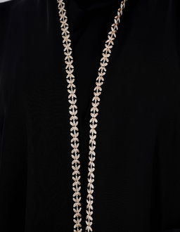 Gold Zigzag Edge Premium Black Abaya 
