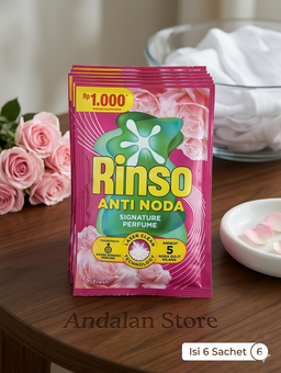 Rinso Detergen Bubuk saset 1Rb Rose Fresh