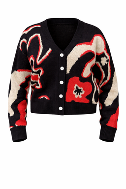 Midnight Floral Knit Cardigan