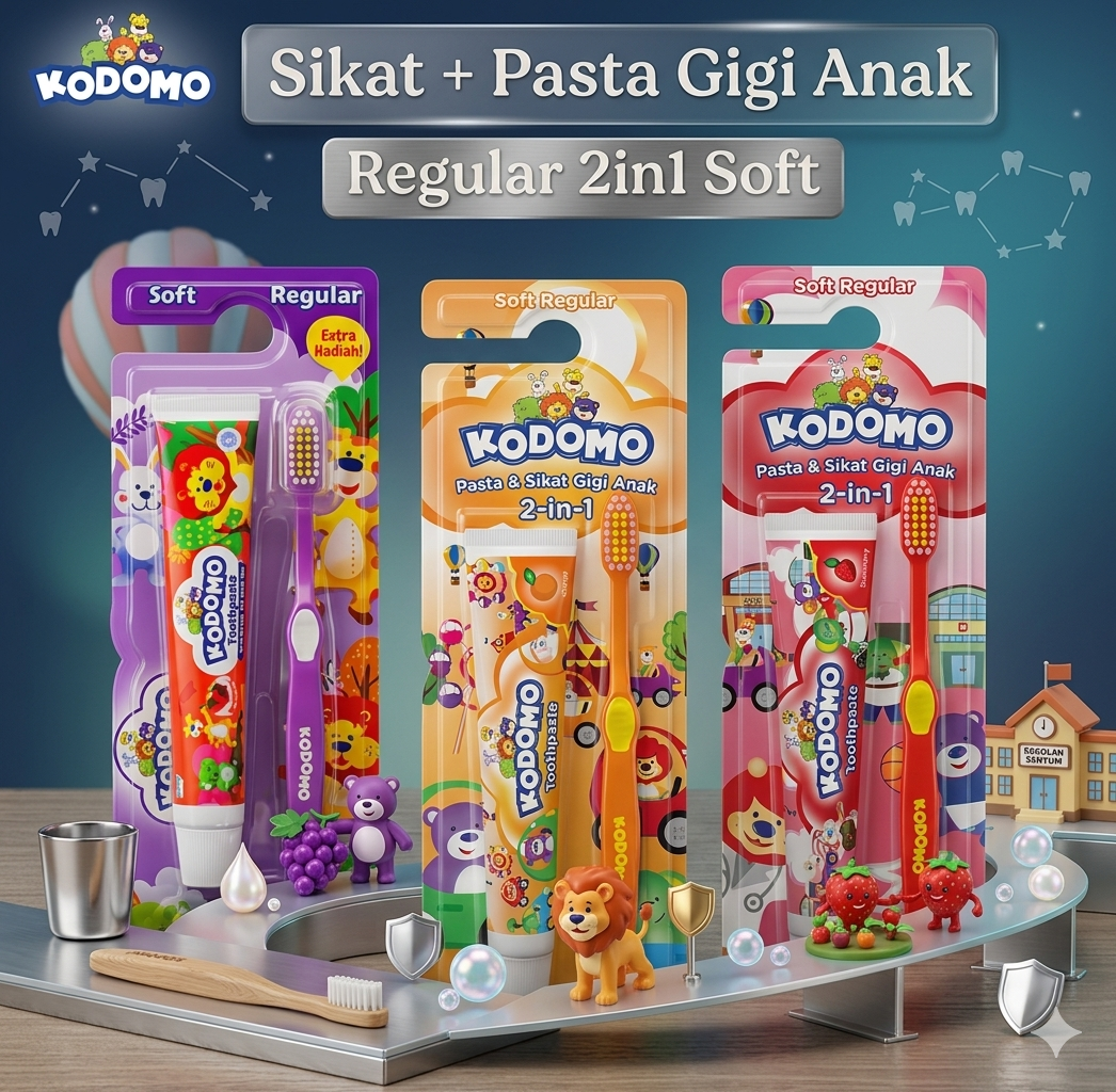 Kodomo 3in1 Pasta Gigi + Sikat anak