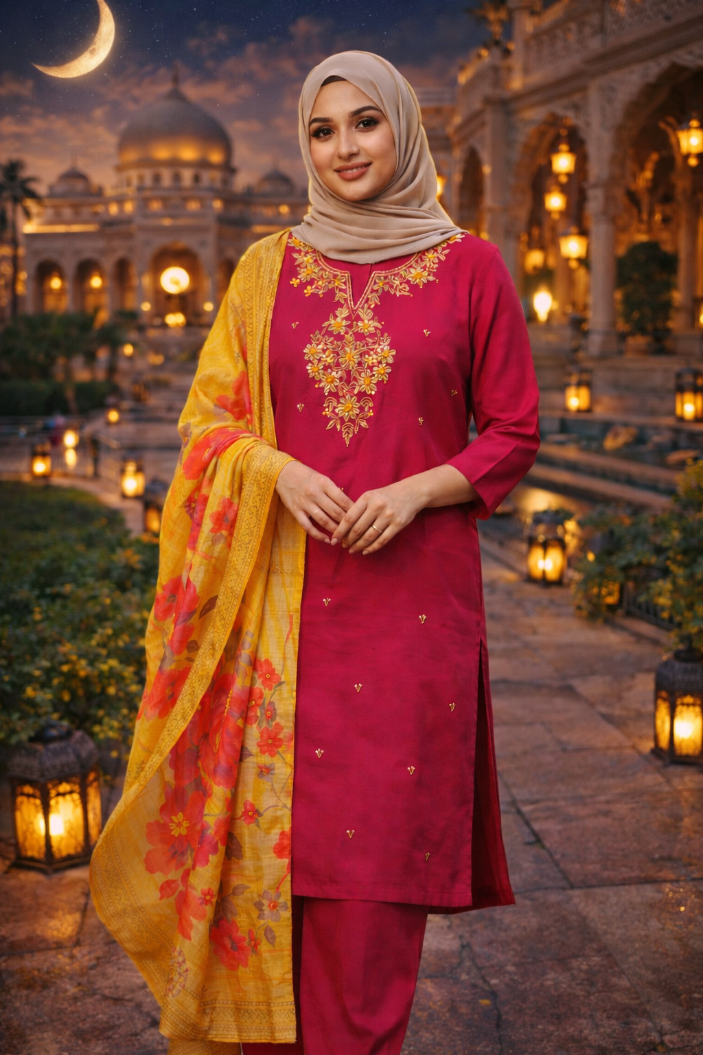 Dola Handwork Kurtis with Set dola Jacquard Duppata set
