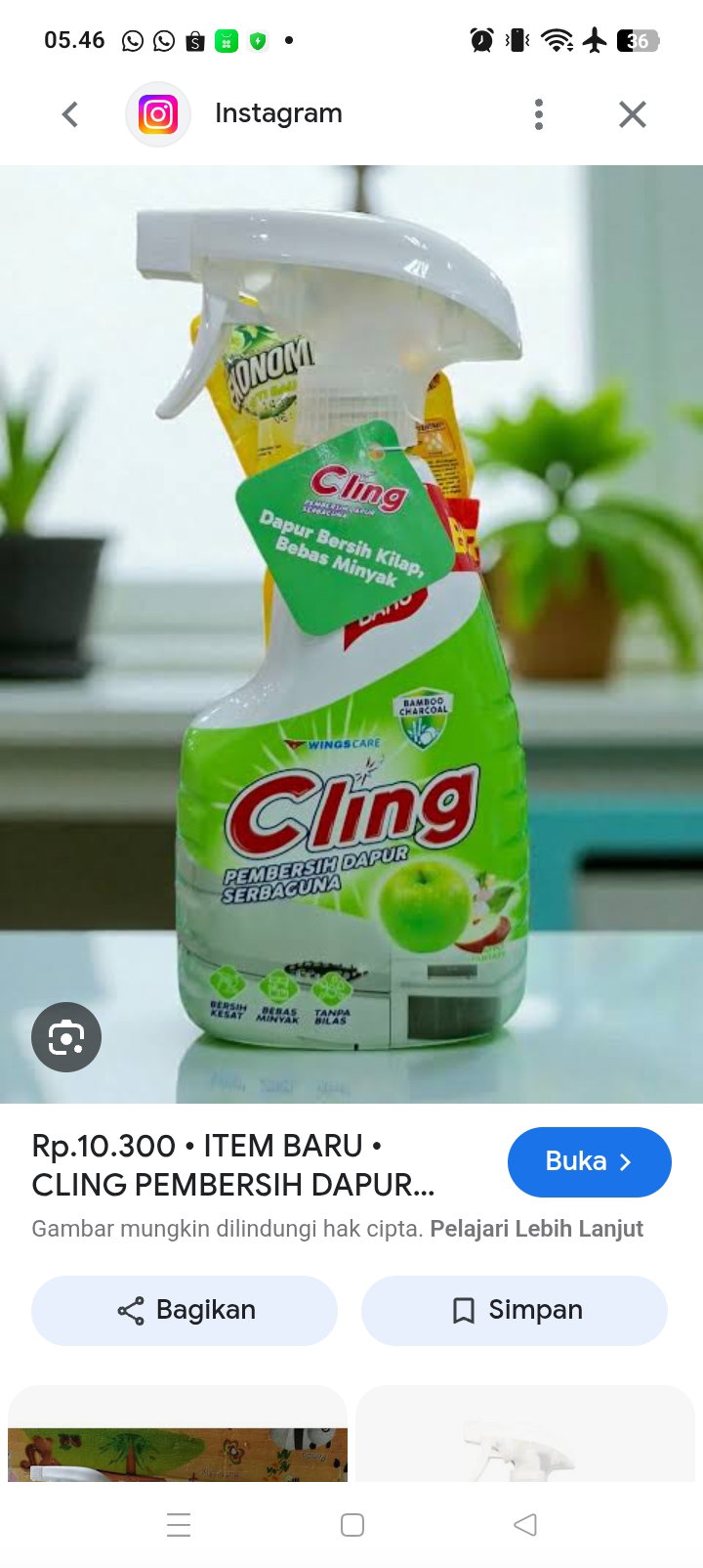 Cling dapur Spray Hijau 450ml_1