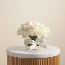 Serene White Roses Vase | 25 Flowers