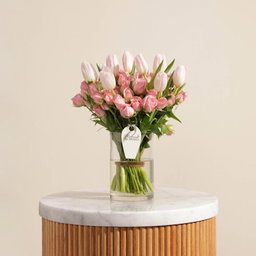 Pure Pink Elegance Flowers Vase