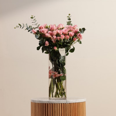 Charming Pink Baby Rose Vase