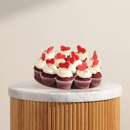 Floward Mini Hearts Red Velvet Cupcakes