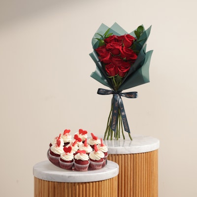 Floward Mini Hearts Red Velvet Cupcakes | Love Actually Flower_0