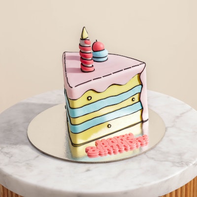 Floward Happy Birthday 2D Slice Comic Cake_0