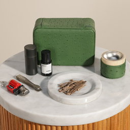 Mubkhar Bakhoor Leather Travel Bag | Green