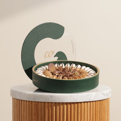 Chocolate Creation Double Chocolate Round Leather Box