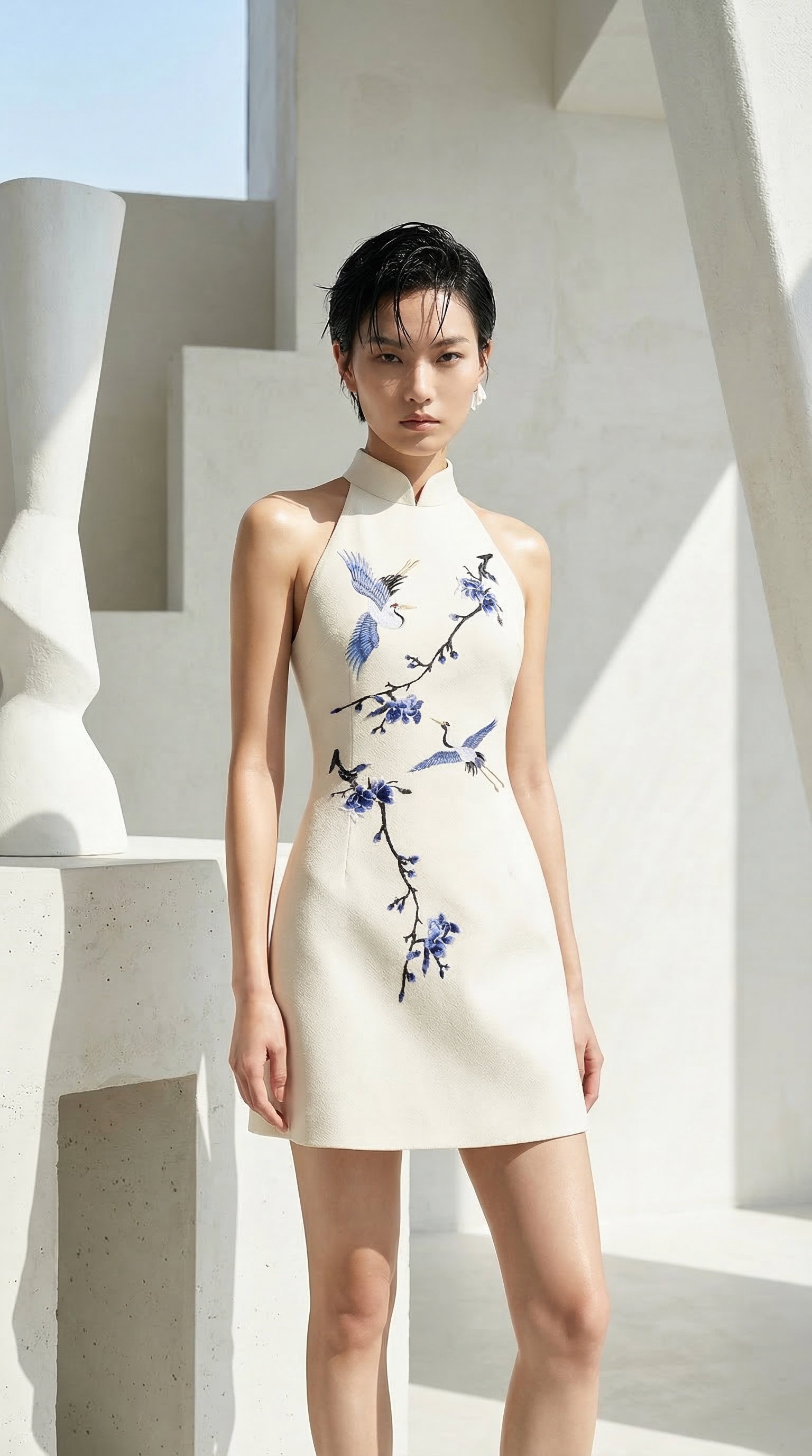 CHEONGSAMS "Blue Blossoms and Cranes" _6