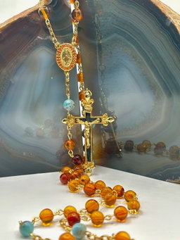 Rosario de Ambar y Larimar 8mm