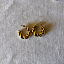 Gold Braided Hoops