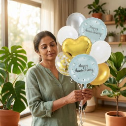 Premium Teal and Gold Anniversary Decor Engagement Anniversary Balloon Decor