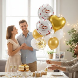 Premium Teal and Gold Anniversary Decorations for Couples