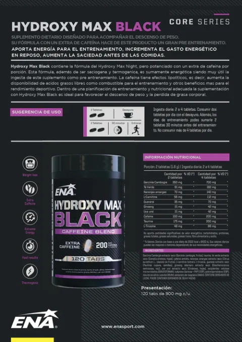 hydroxy max black x 120 tabs ena_1