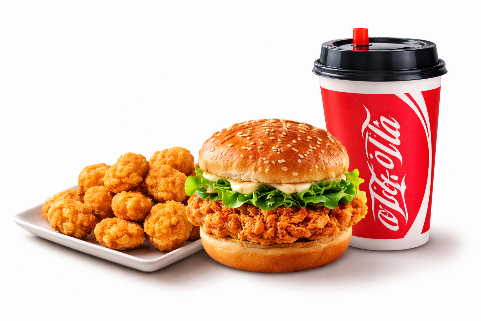 Drumstick Burger + Cola + Popcorn Chicken_0