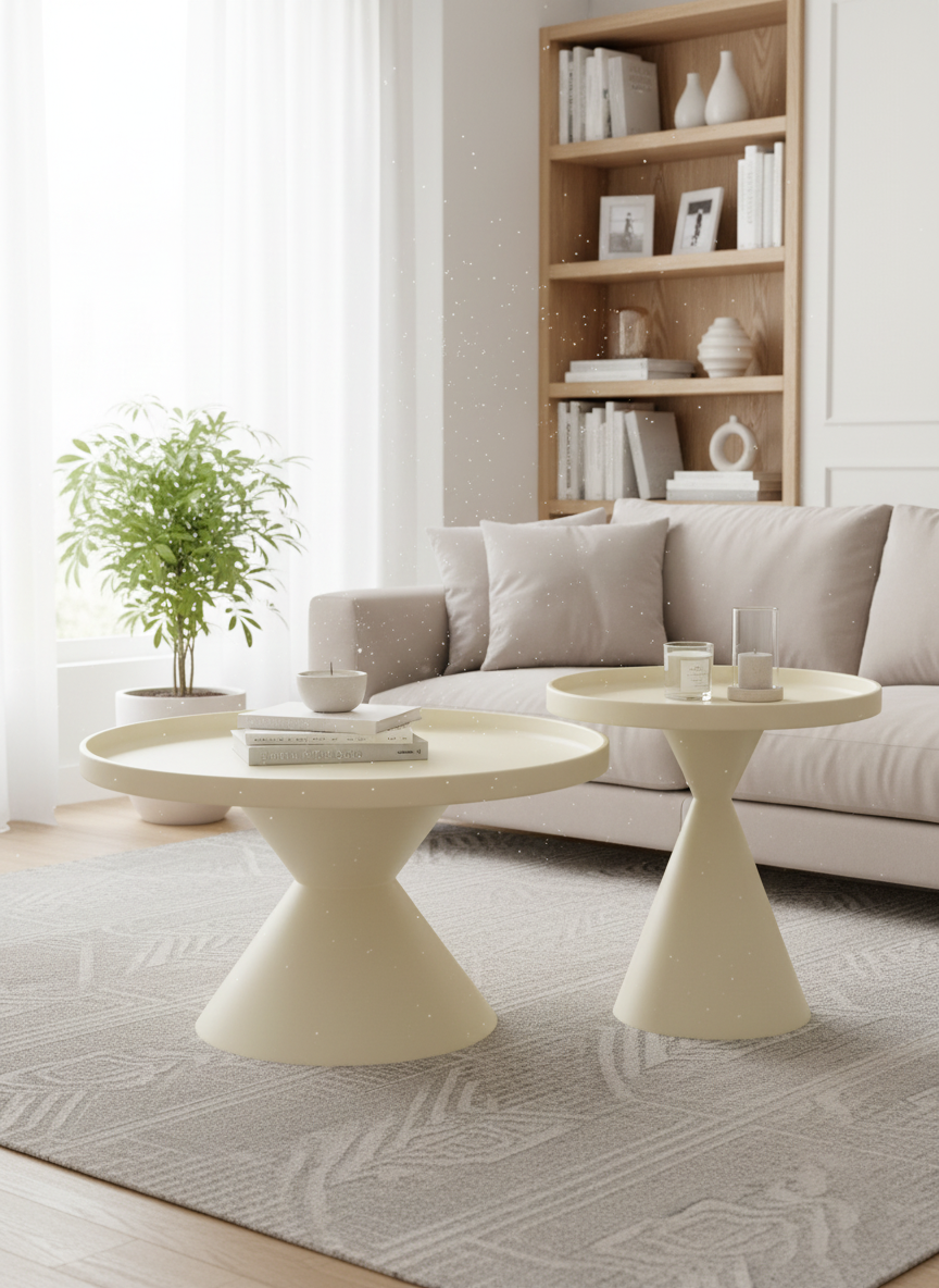 10500072 - IVORY COFFEE TABLE SET_0