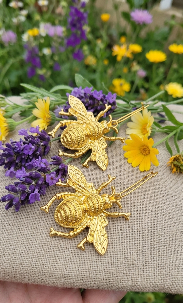 Aretes de Abeja Dorados _0