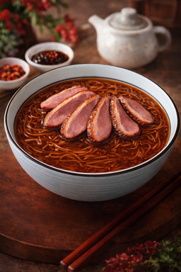 Smoked Duck Bonito Soupy Mee Sua (烟熏鸭面线) 