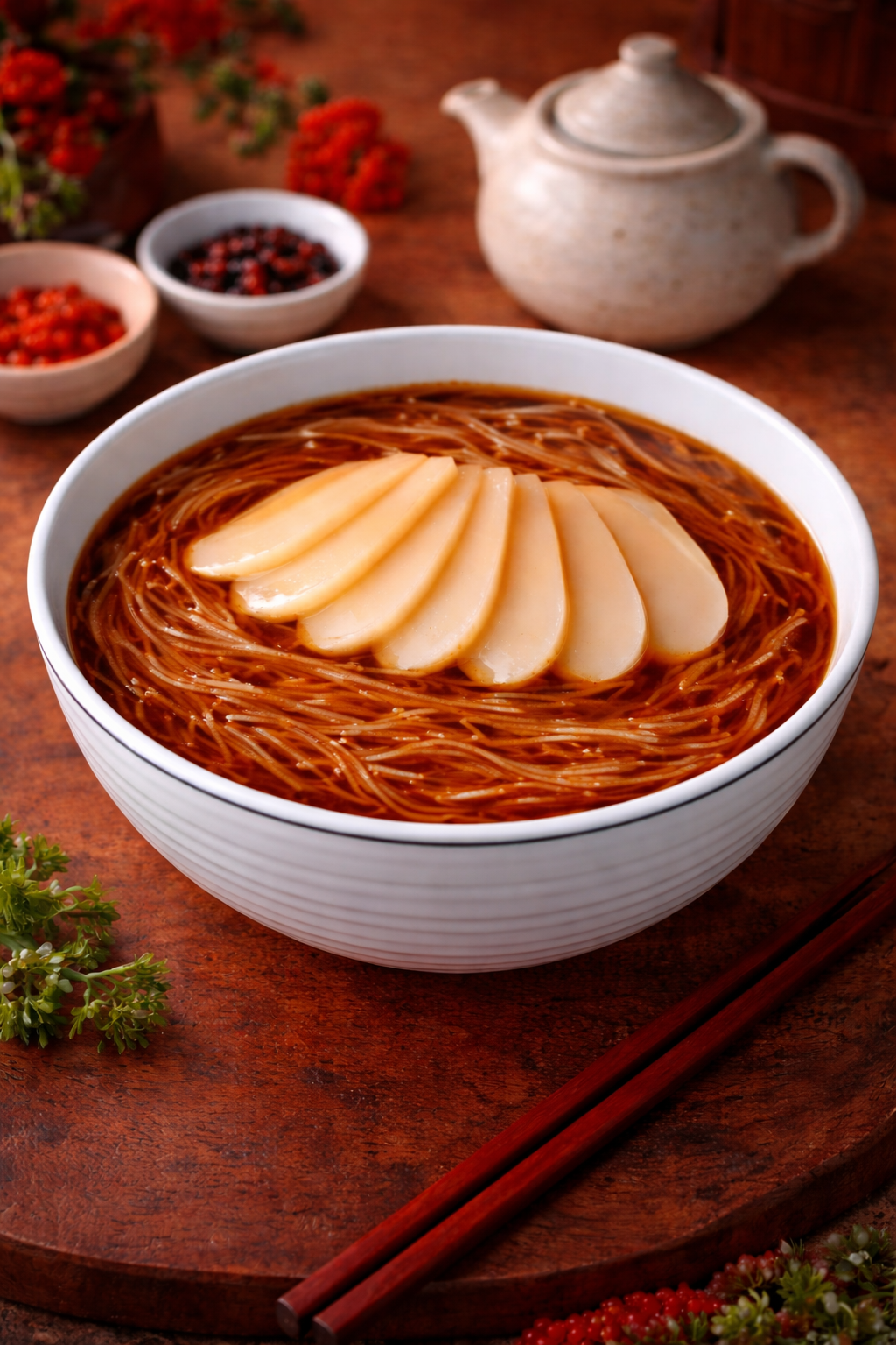 Abalone Slice Bonito Soupy Mee Sua (鲍鱼片面线)