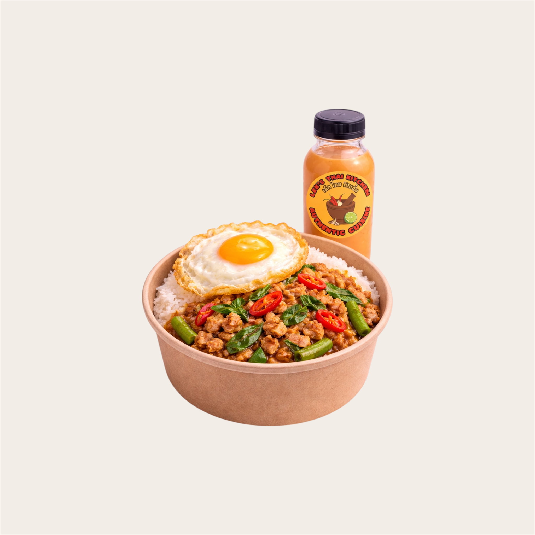 SM1 Thai Basil Minced Meat Set กระเพราราดข้าว_0