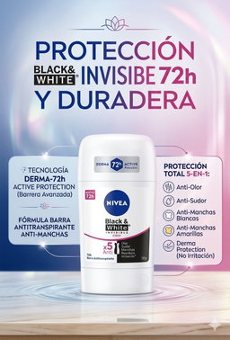 Desodorantes NIVEA 50g Tono Natural o Black & White Invisible 