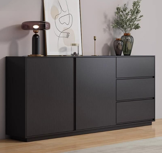 10700026 - MODERN SIDEBOARD CABINET (BLACK)
