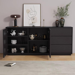 10700026 - MODERN SIDEBOARD CABINET (BLACK)