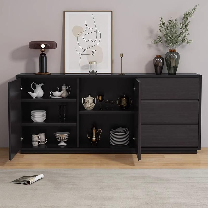 10700026 - MODERN SIDEBOARD CABINET (BLACK)_1