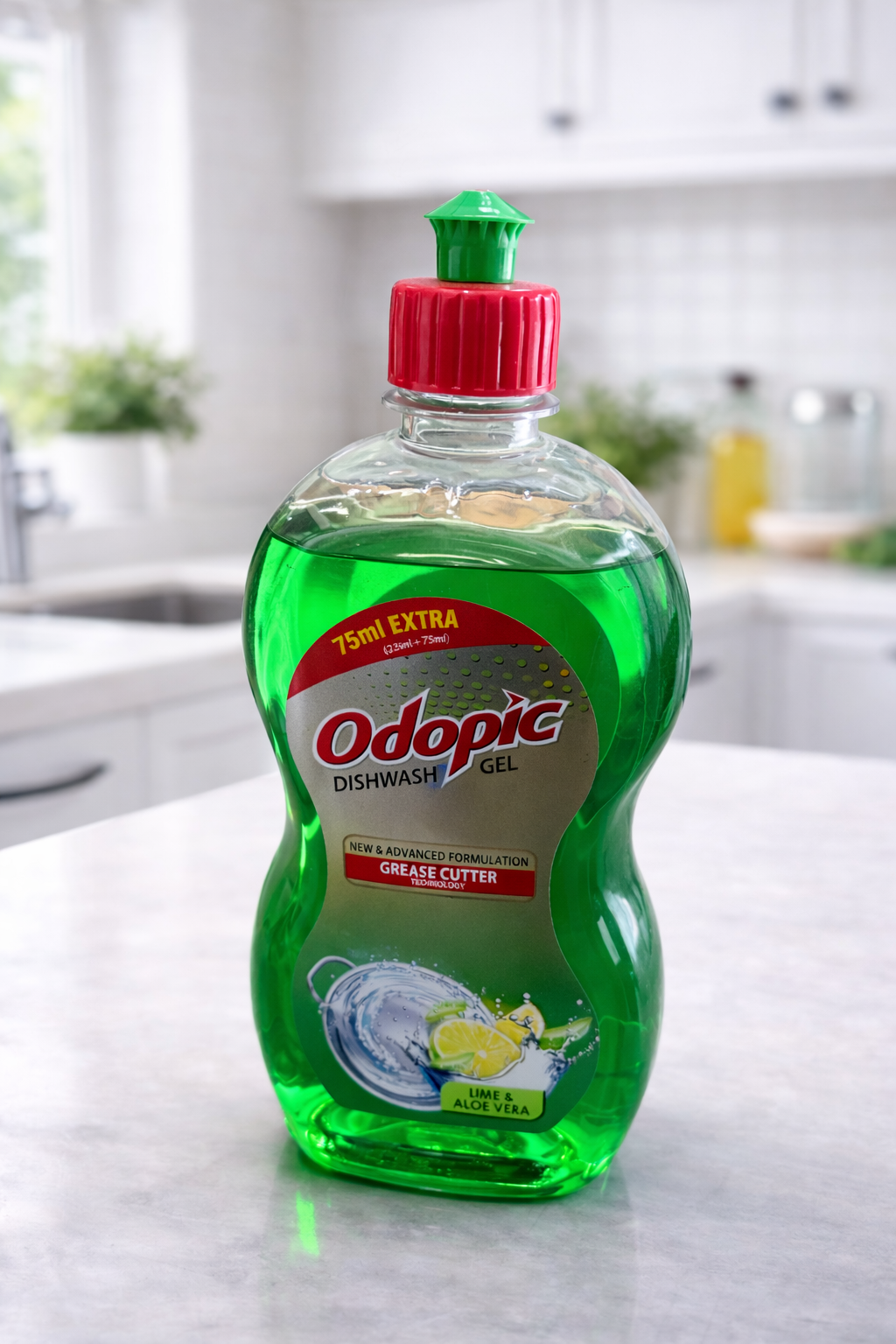 Odopic Dishwash Gel Green 425ml +(75 ml extra)