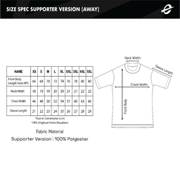 PRE-ORDER Erspo Timnas 2025 Jersey Supporter Away SS Men White Grey Black