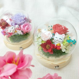 Lunar New Year Fortune Cat LED Round Glass