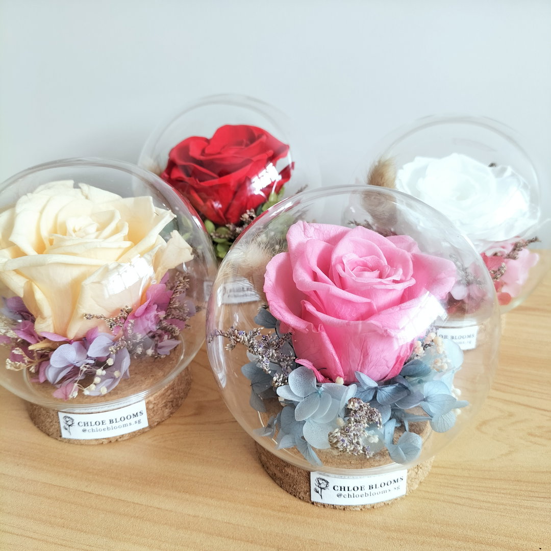 Enchanted Rose Round Glass