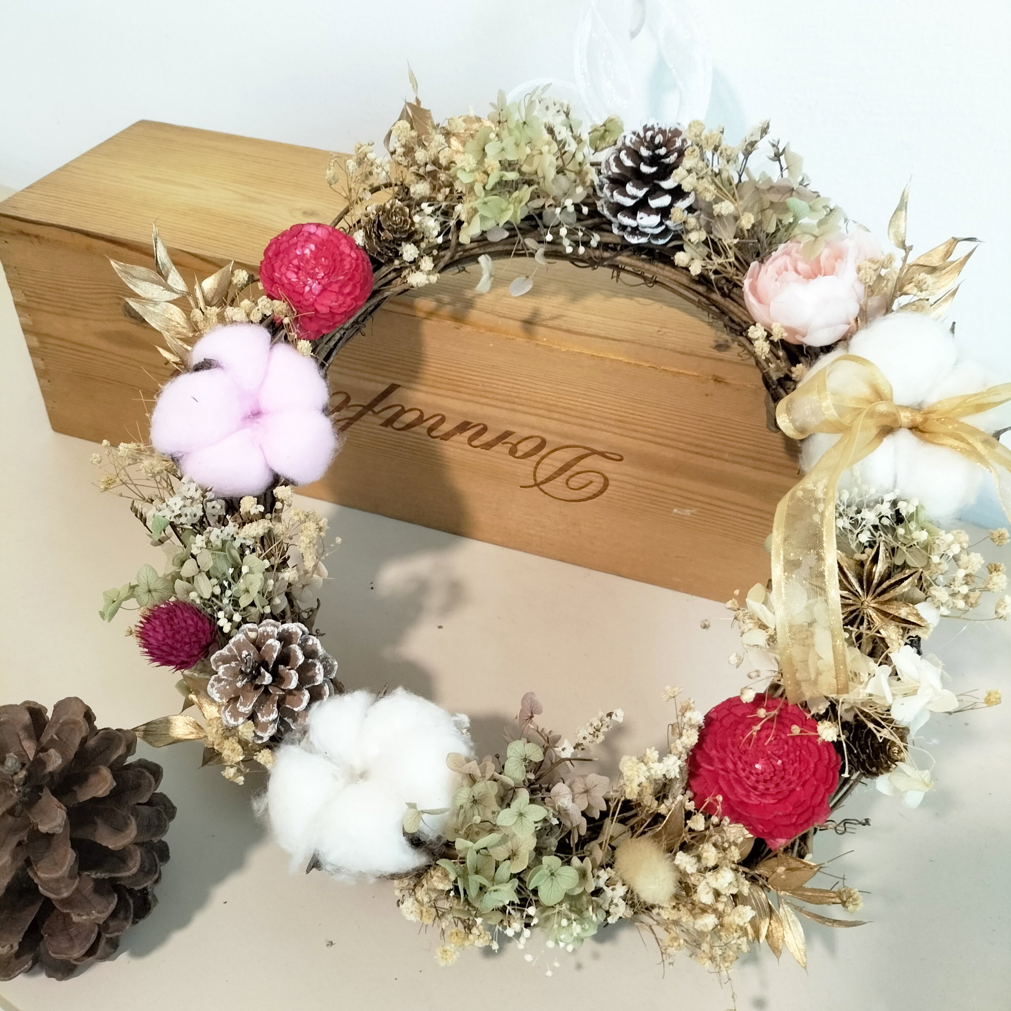 Christmas Day Preserved Flowers Wreath_0