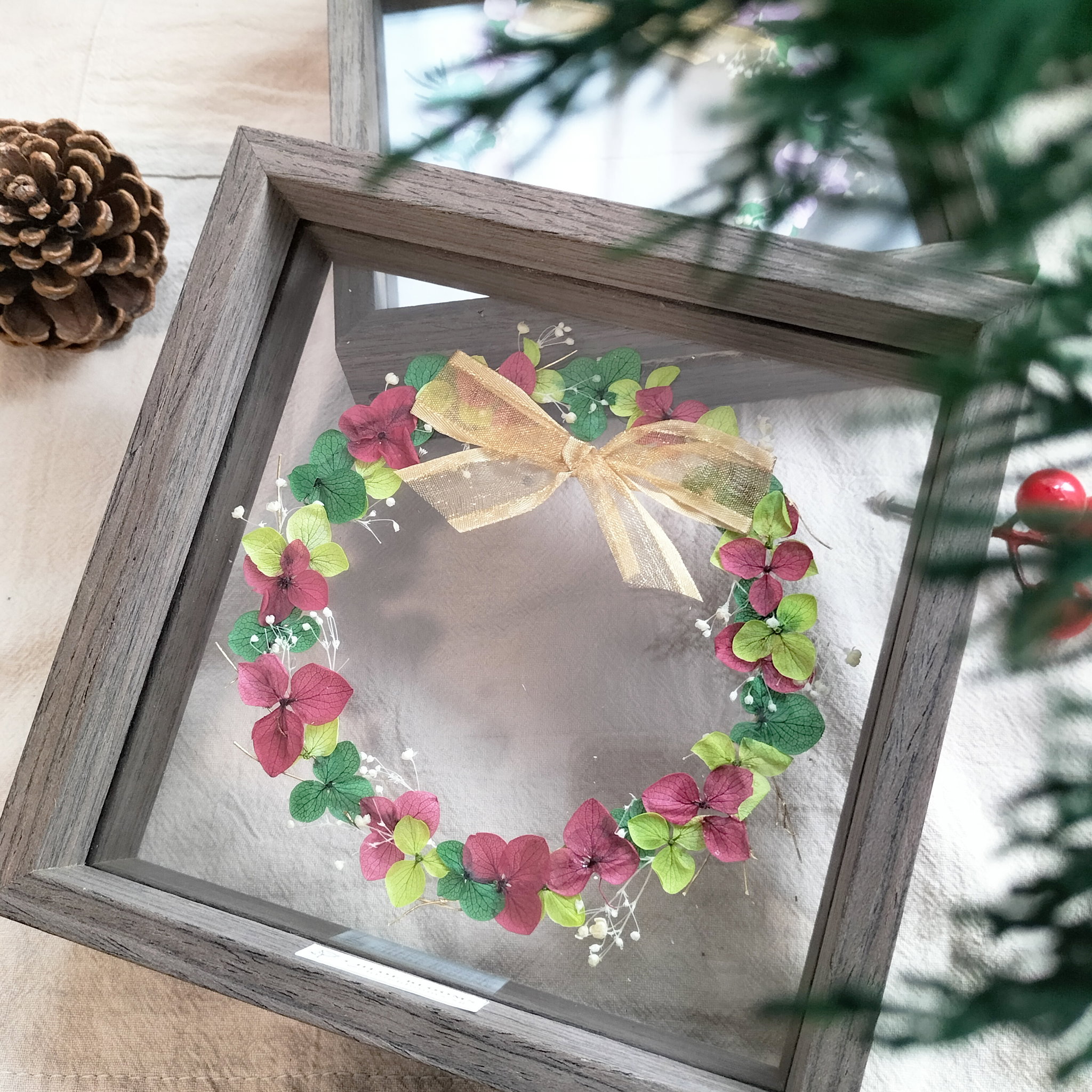 Christmas Wreath Hydrangeas Frame_0