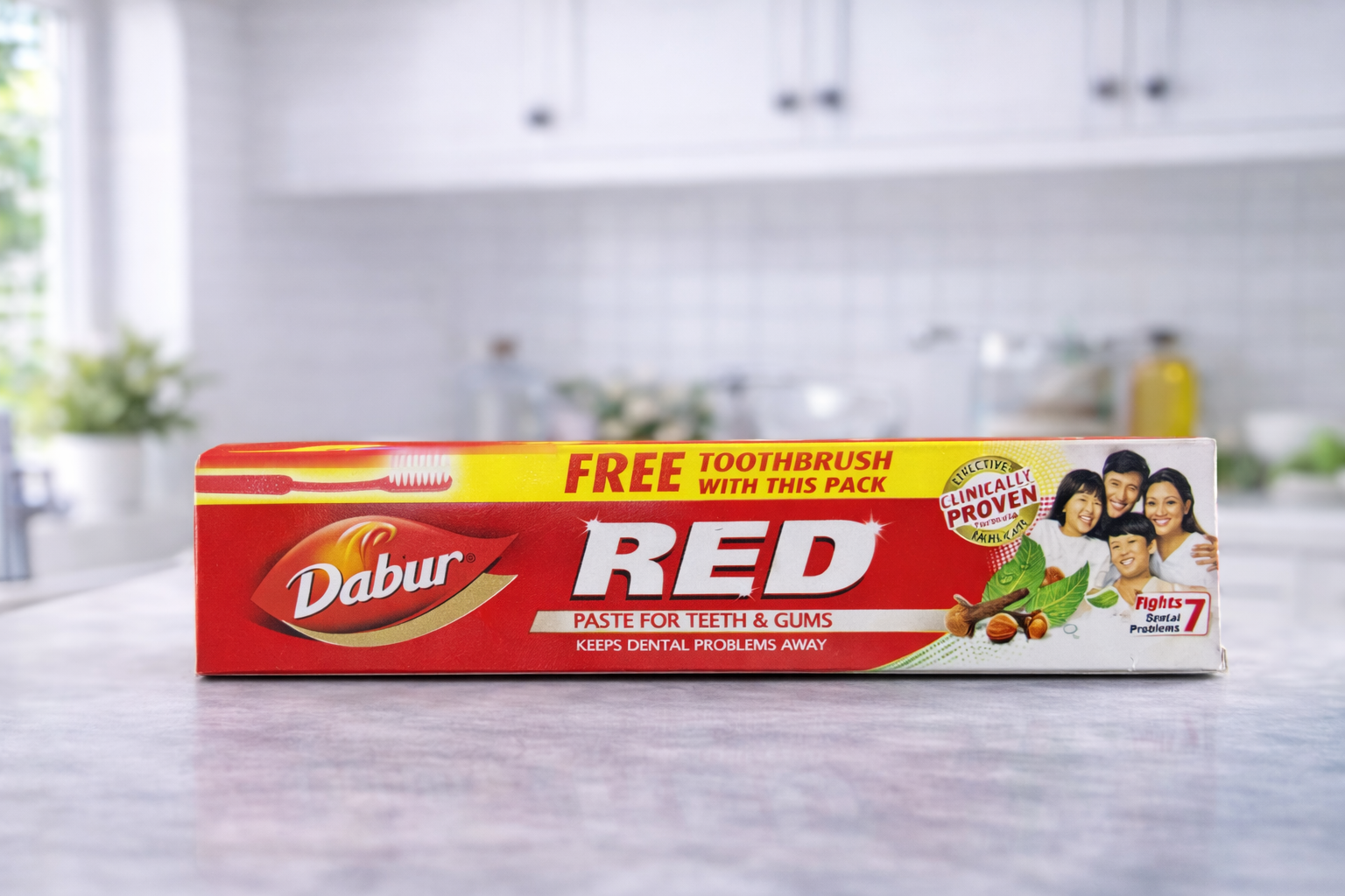 Dabur Red Paste with free brush 175 gm _0