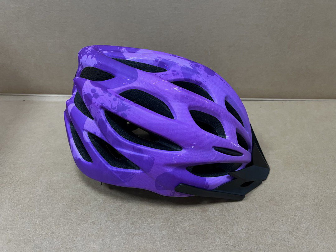 Matte Purple Splatter Series – Lightweight MTB/Road Helmet (Size Small)