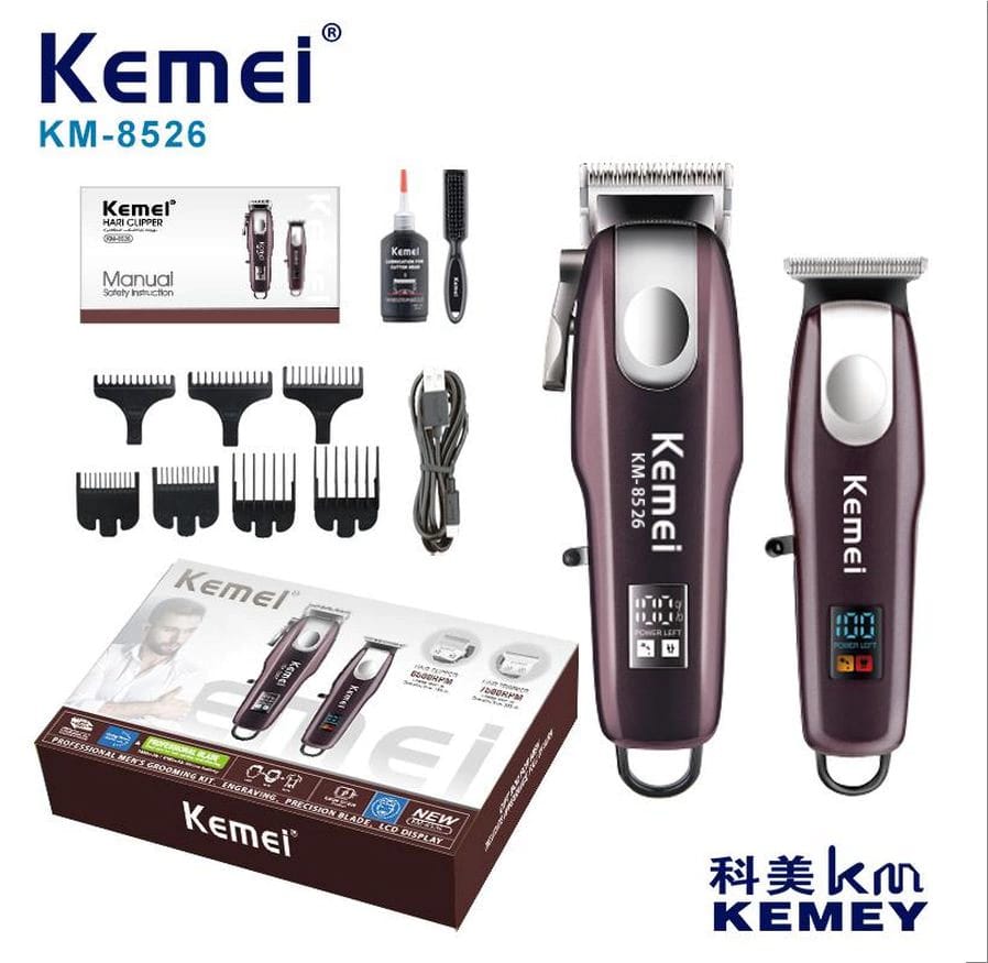  KIT PROFESIONAL DE CORTADORA + TRIMMER KEMEI 