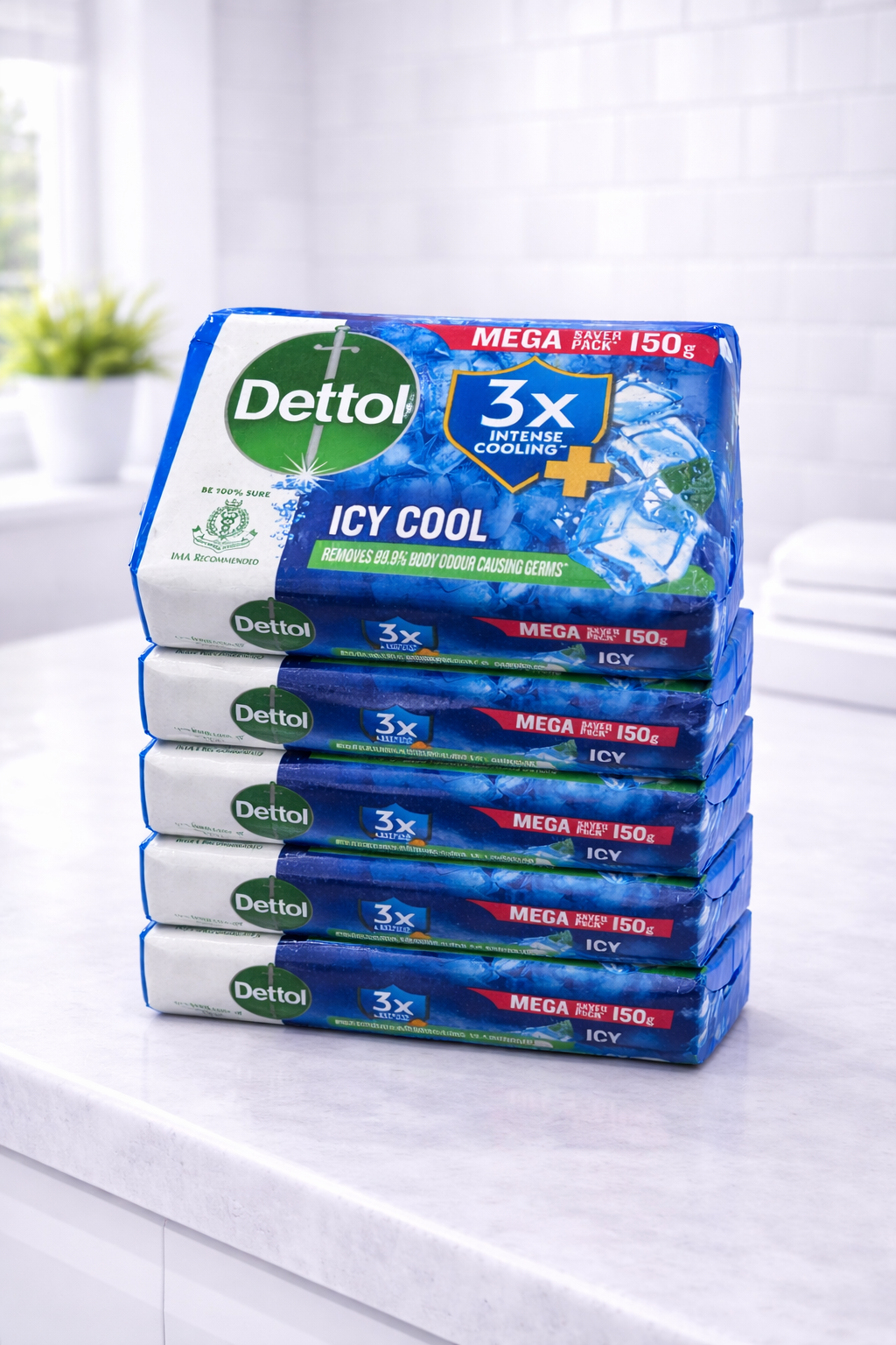 Dettol Mega Saver Icy Cool soap pack 150*5