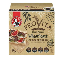 BAKERS CRACKERBREAD BLACK PEPPR 1 x 125G