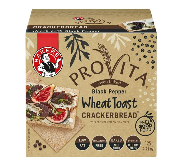 BAKERS CRACKERBREAD BLACK PEPPR 1 x 125G