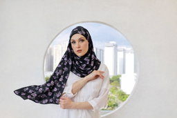 Floral Matte Satin Square Scarf Vol.1