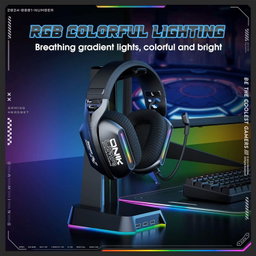  Fone de ouvido para  Gaming sem fio (BT v5.3 + 2.4G + com fio) para PS5, PC, PS4, Nintendo Switch, com cancelamento de ruído.