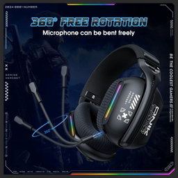  Fone de ouvido para  Gaming sem fio (BT v5.3 + 2.4G + com fio) para PS5, PC, PS4, Nintendo Switch, com cancelamento de ruído.