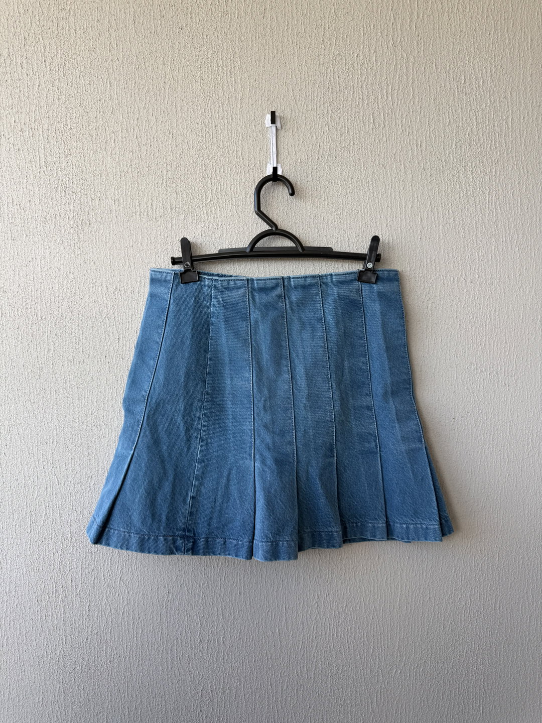 Falda de jean de Tablas Estilo Tenis - Azul Lavado